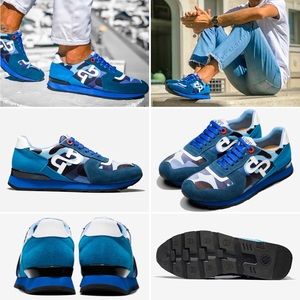 OPP France blue camouflage textile suede sneakers